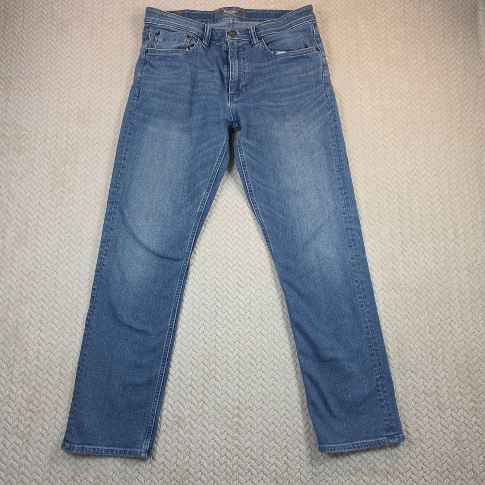 Revtown Sharp Decade Denim Mens Blue Slim Straight Jeans W32 L30 Medium Wash